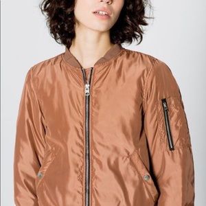 Pull&Bear Metallic Brown Bomber Jacket Women’s L
